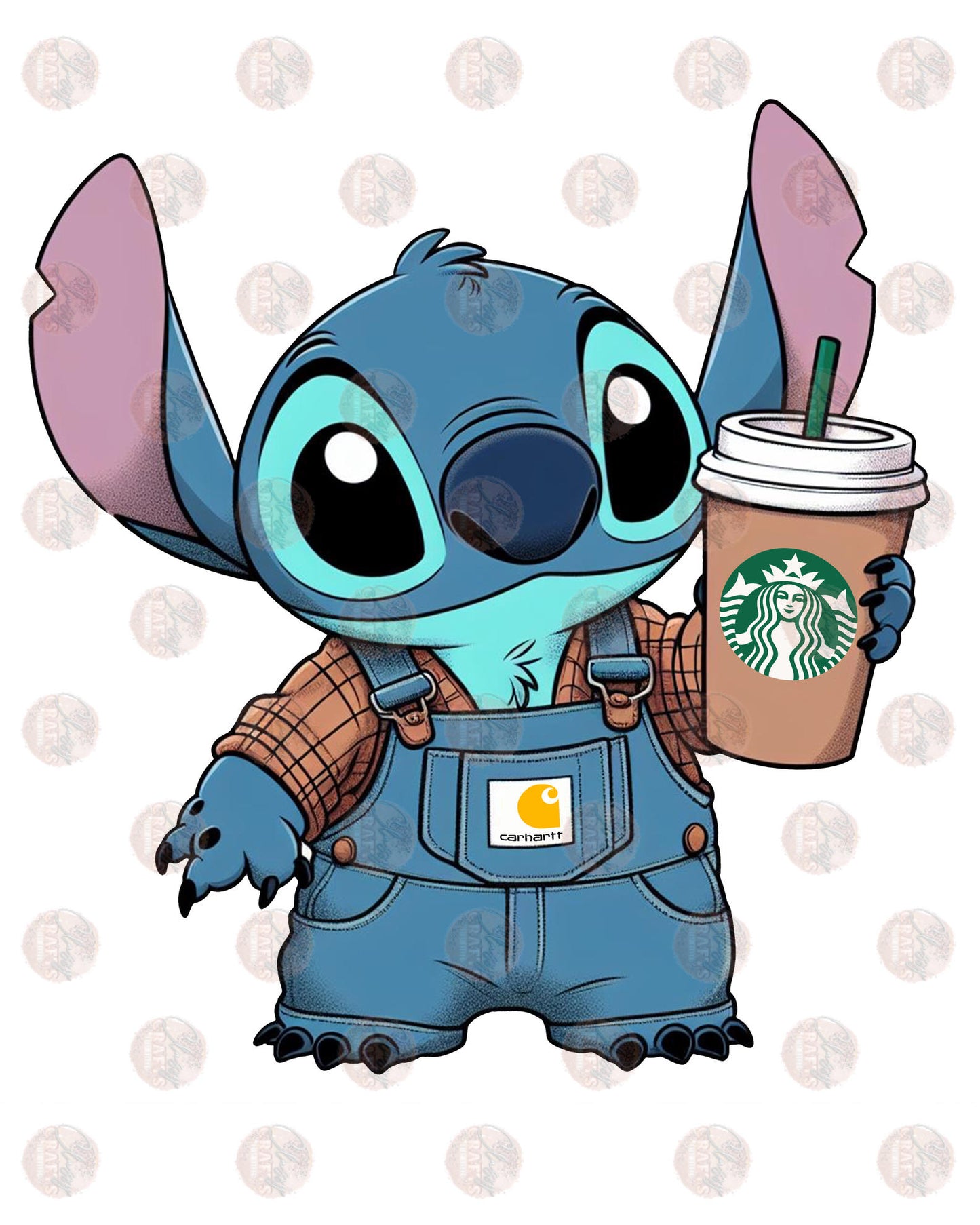 Blue Koala Drinking Coffee Transfer