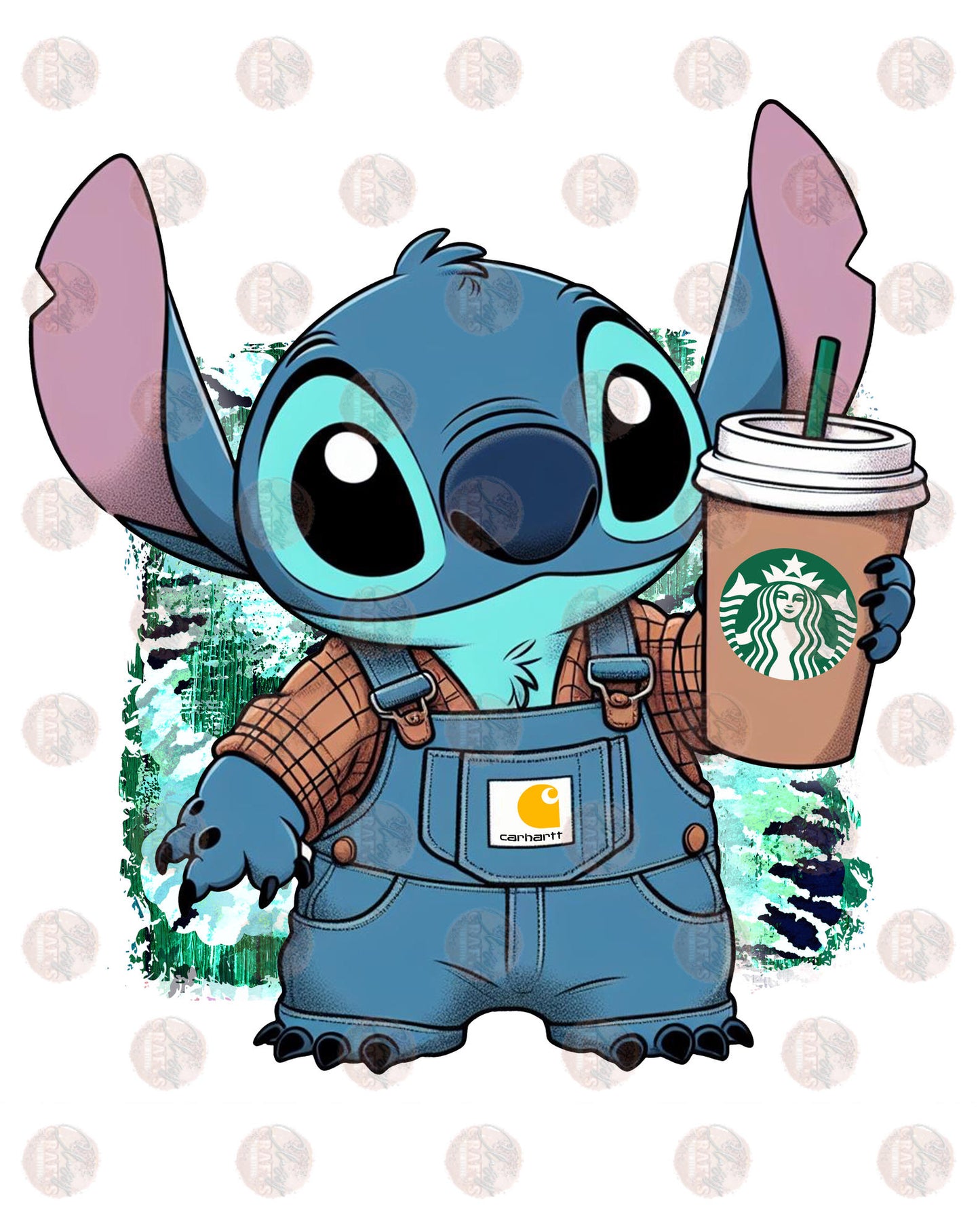 Blue Koala Drinking Coffee Transfer