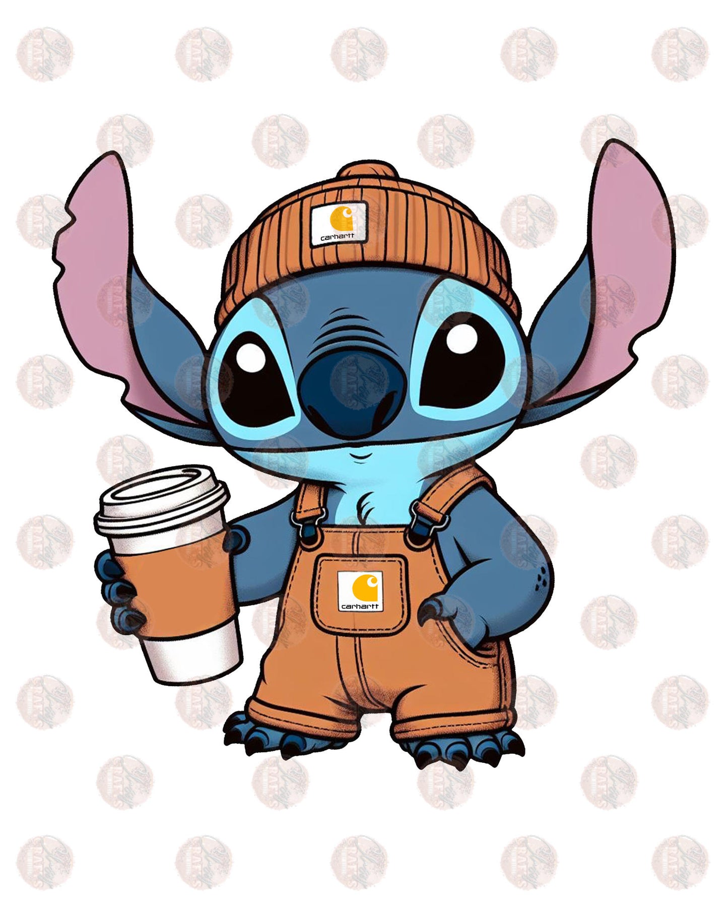 Blue Koala In Hat Drinking Coffee Transfer