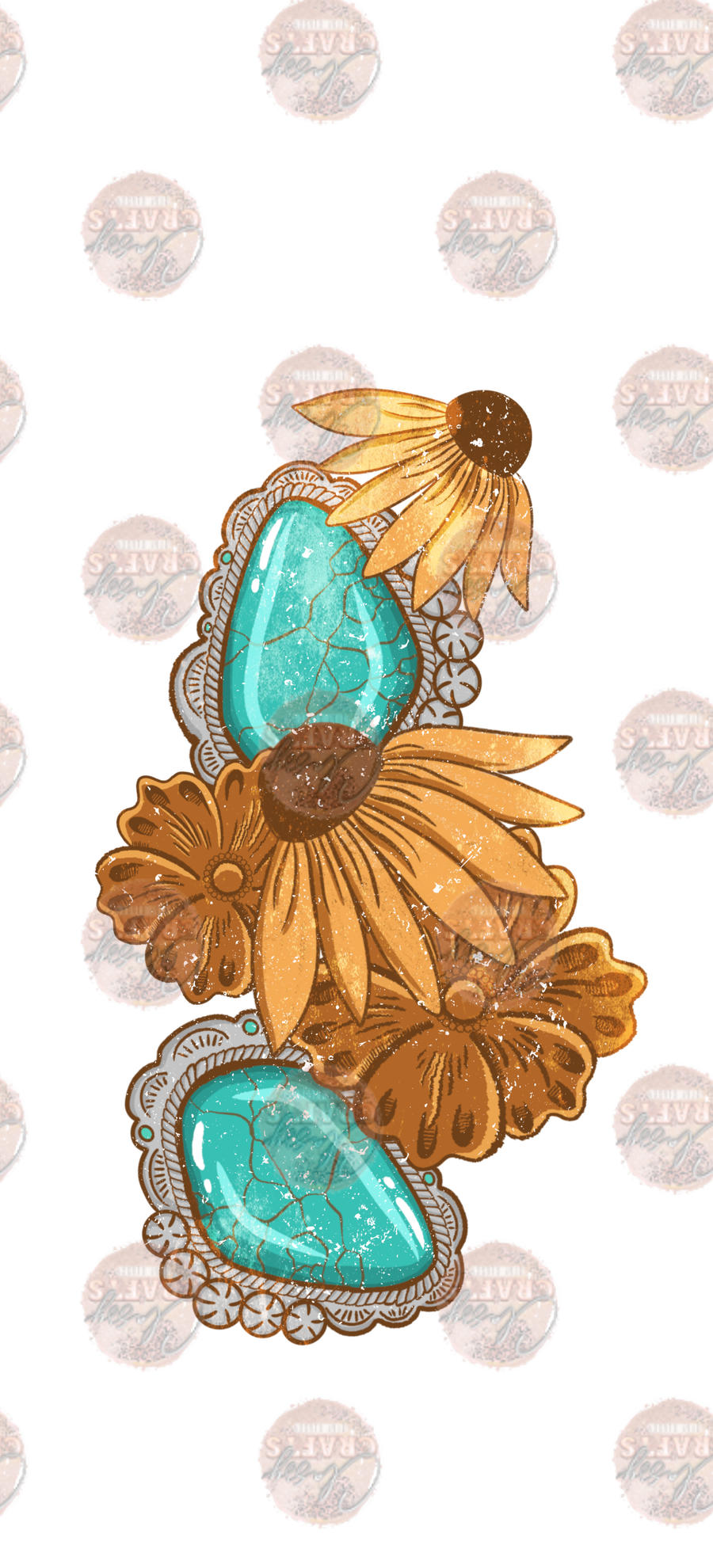 Boho Bull Turquoise ** TWO PART* SOLD SEPARATELY** Transfer