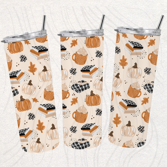 Books Pumpkins Seamless Transfer