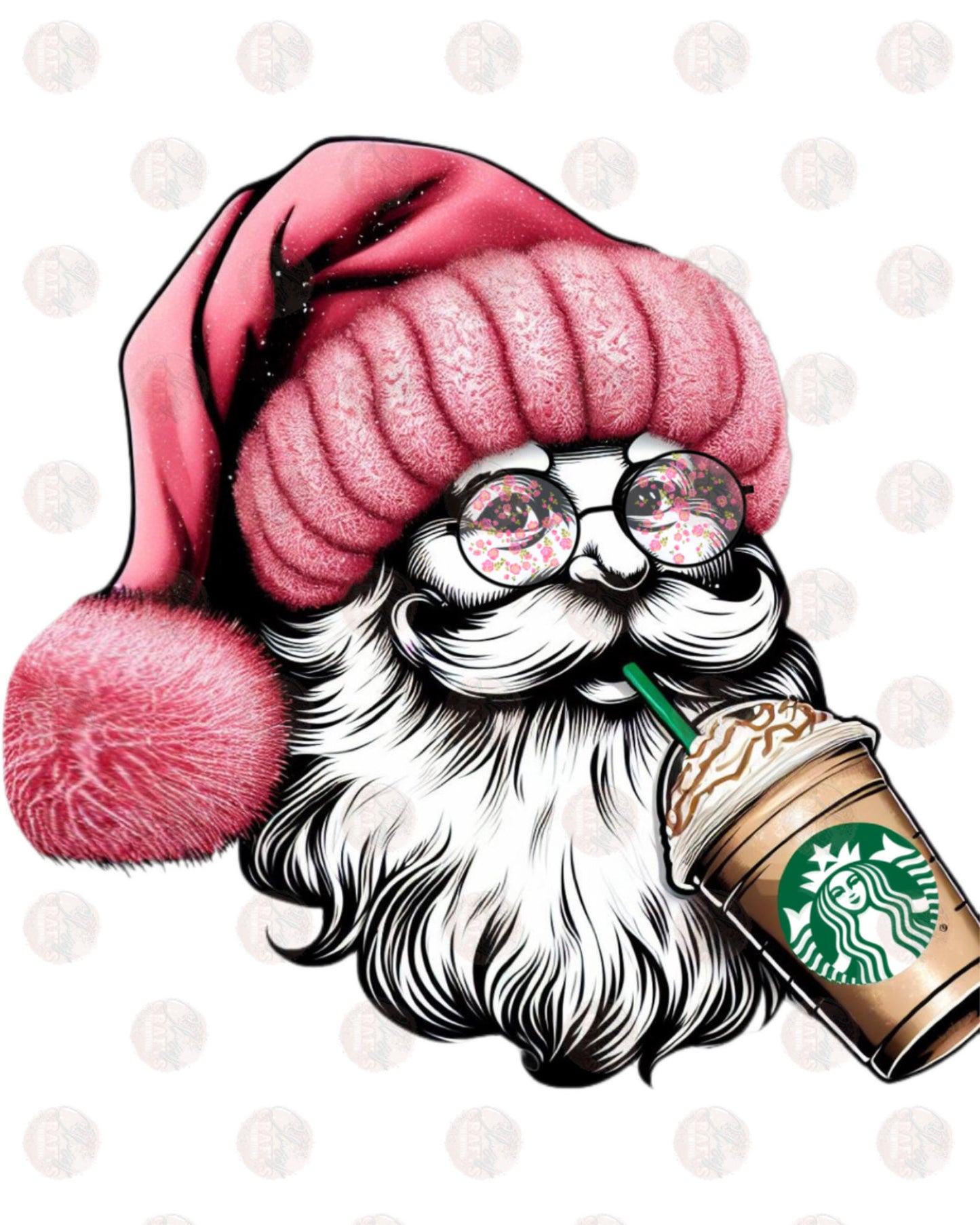 Boujee Santa With Coffee Transfers