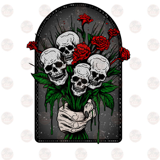 Bouquet Skull Roses Transfer