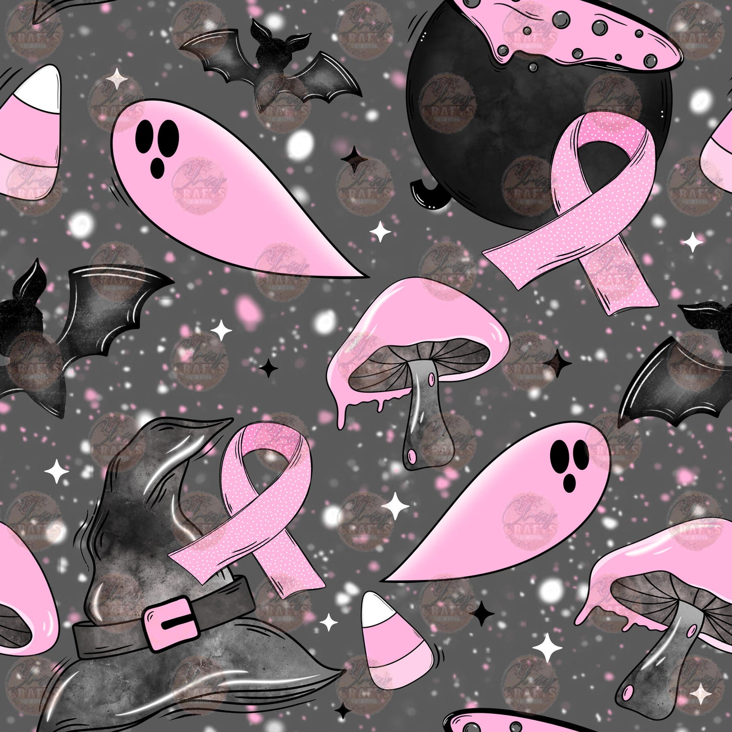 Breast Cancer Awareness Spooky Style Seamless Wrap