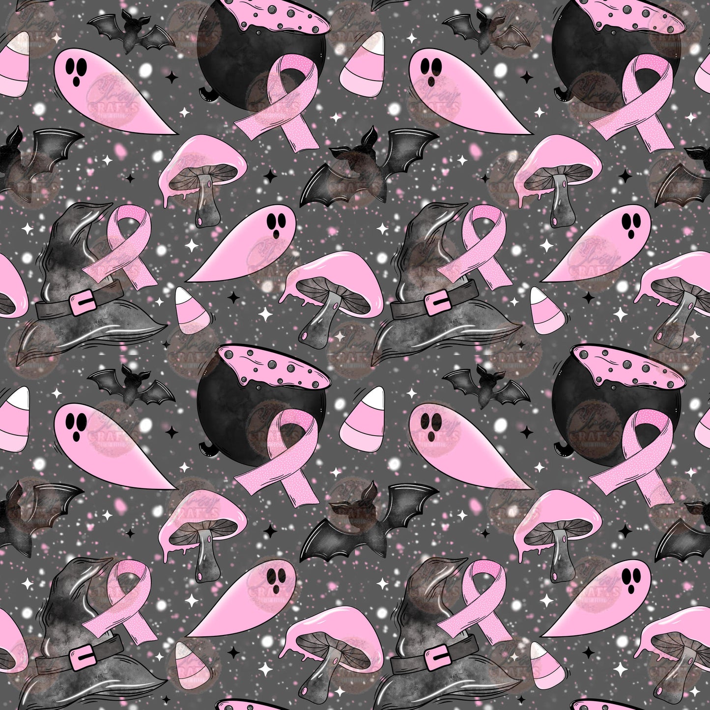 Breast Cancer Awareness Spooky Style Seamless Wrap