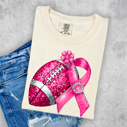 Breast Cancer Football Pink  Transfer