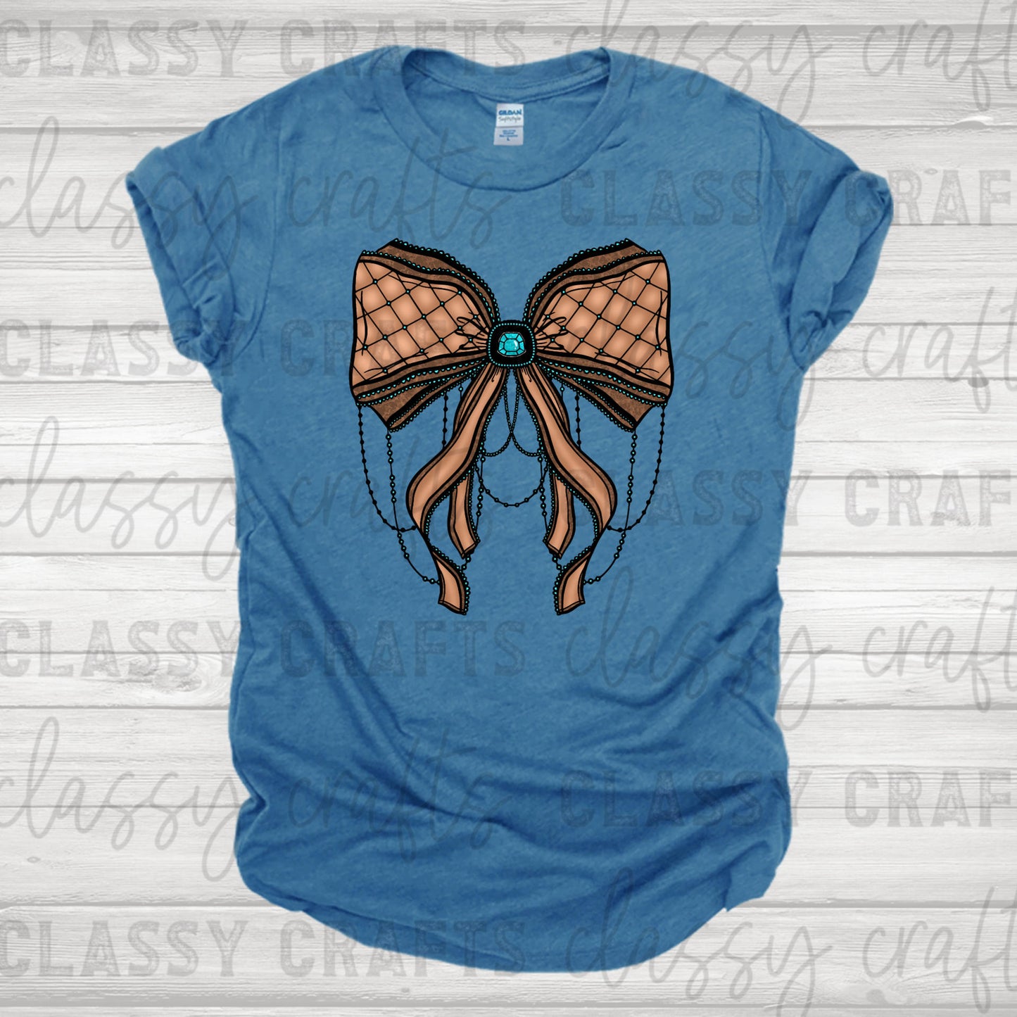 Brown Checkered Bow Transfer