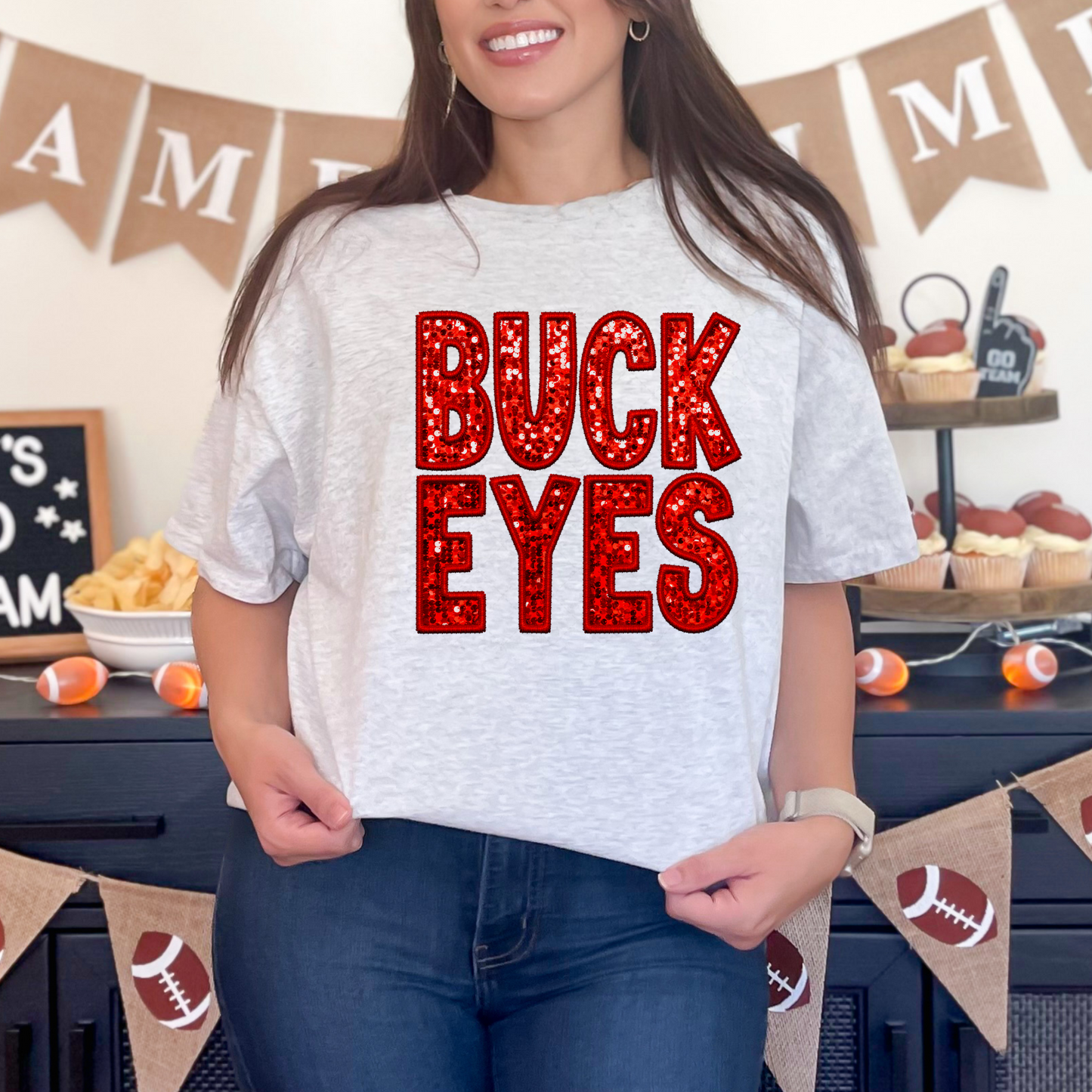 OH State Buckeyes Sequin Transfer