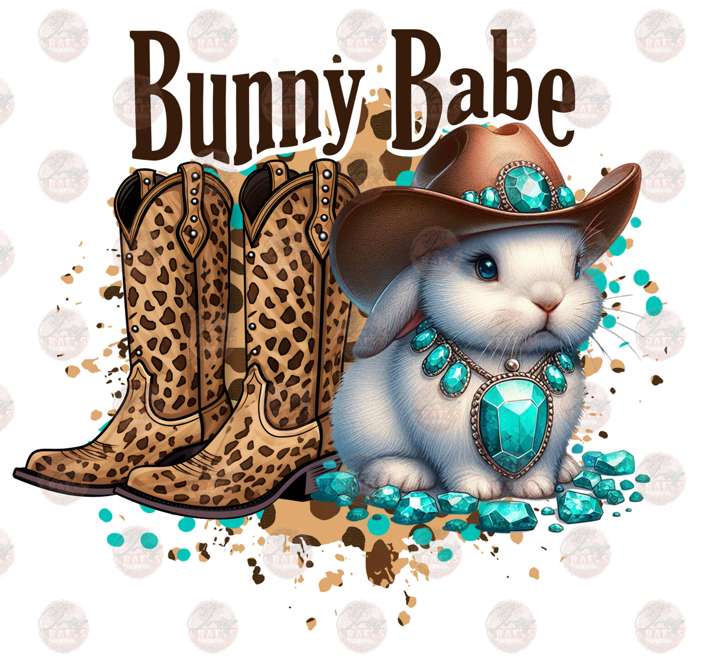 Bunny Babe With Cowboy Hat Transfer