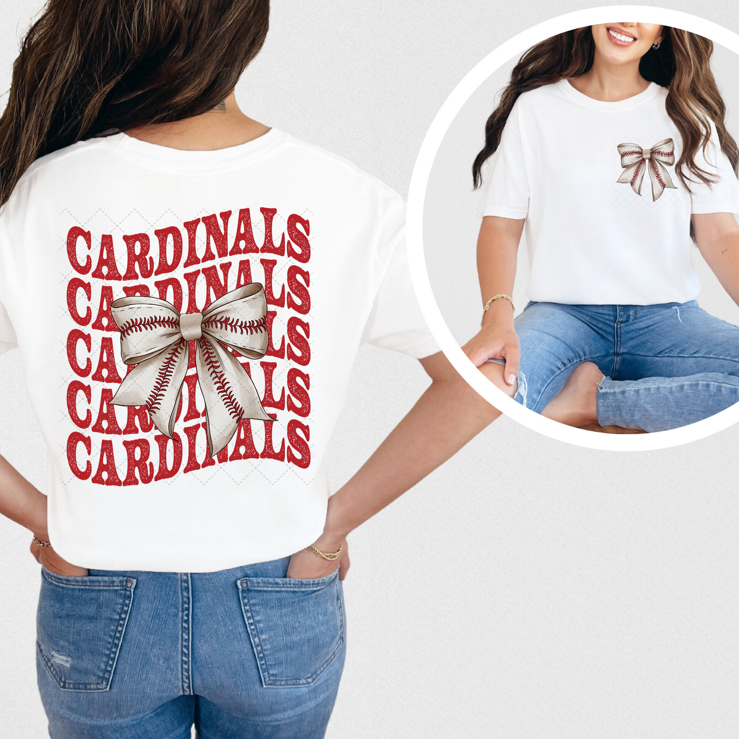Cardinals Coquette Transfer ** TWO PART* SOLD SEPARATELY**