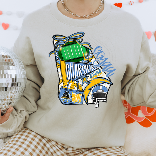 CCYAA Chargers Game Day Coquette Transfer