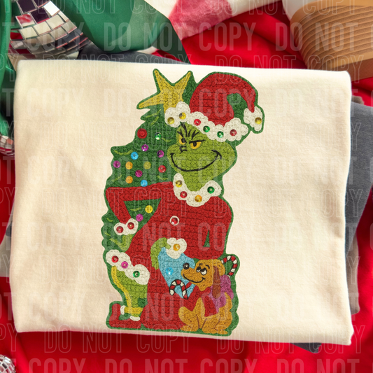 CHRISTMAS CHARACTER G DOG FAUX YARN TRANSFER