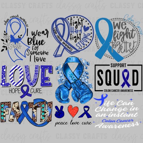 COLON CANCER AWARNESS - 30x24 - MINI PREMADE GANG SHEET