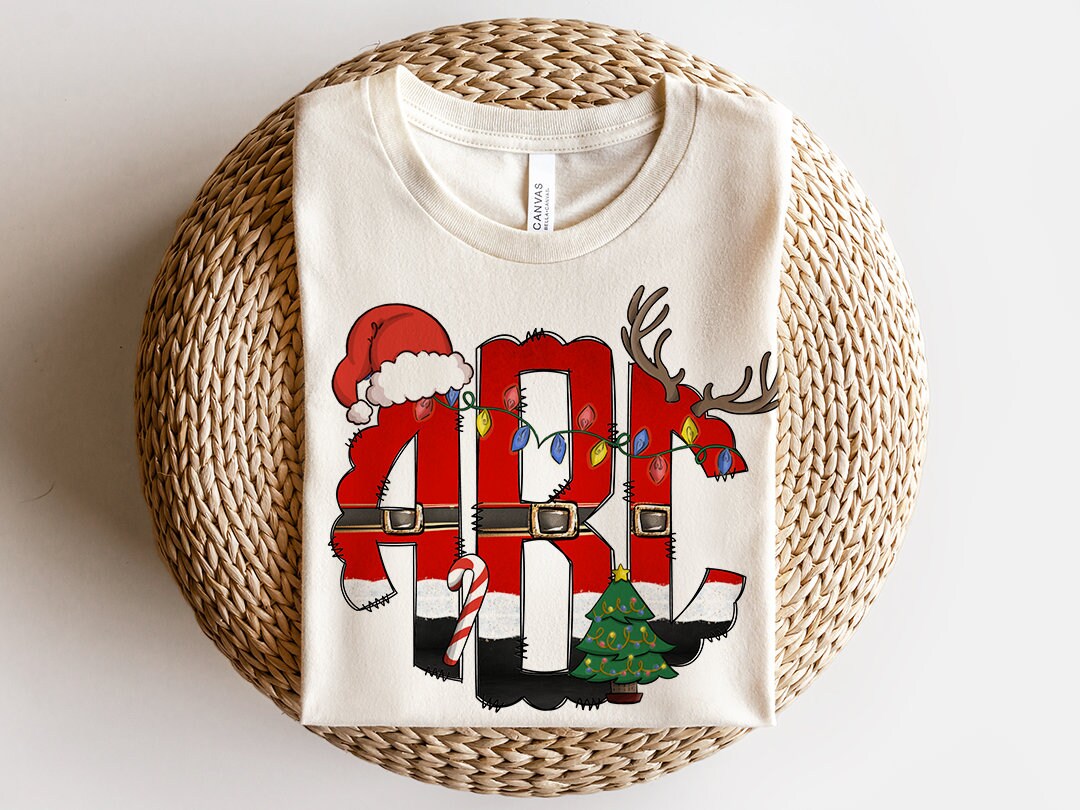 Santa With Boots - Custom Monogram Transfer