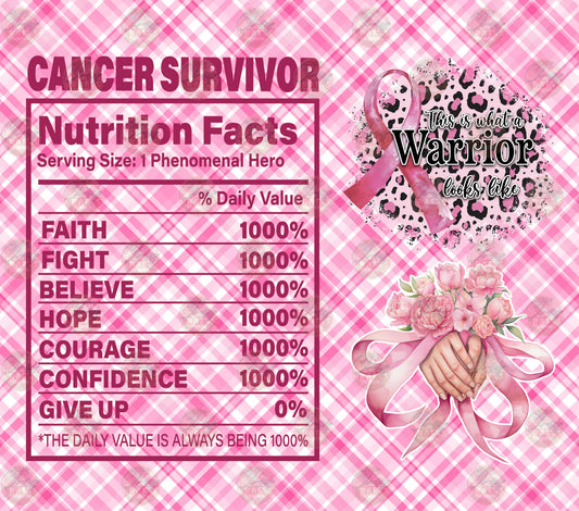 Cancer Survivor Facts Tumbler Wrap