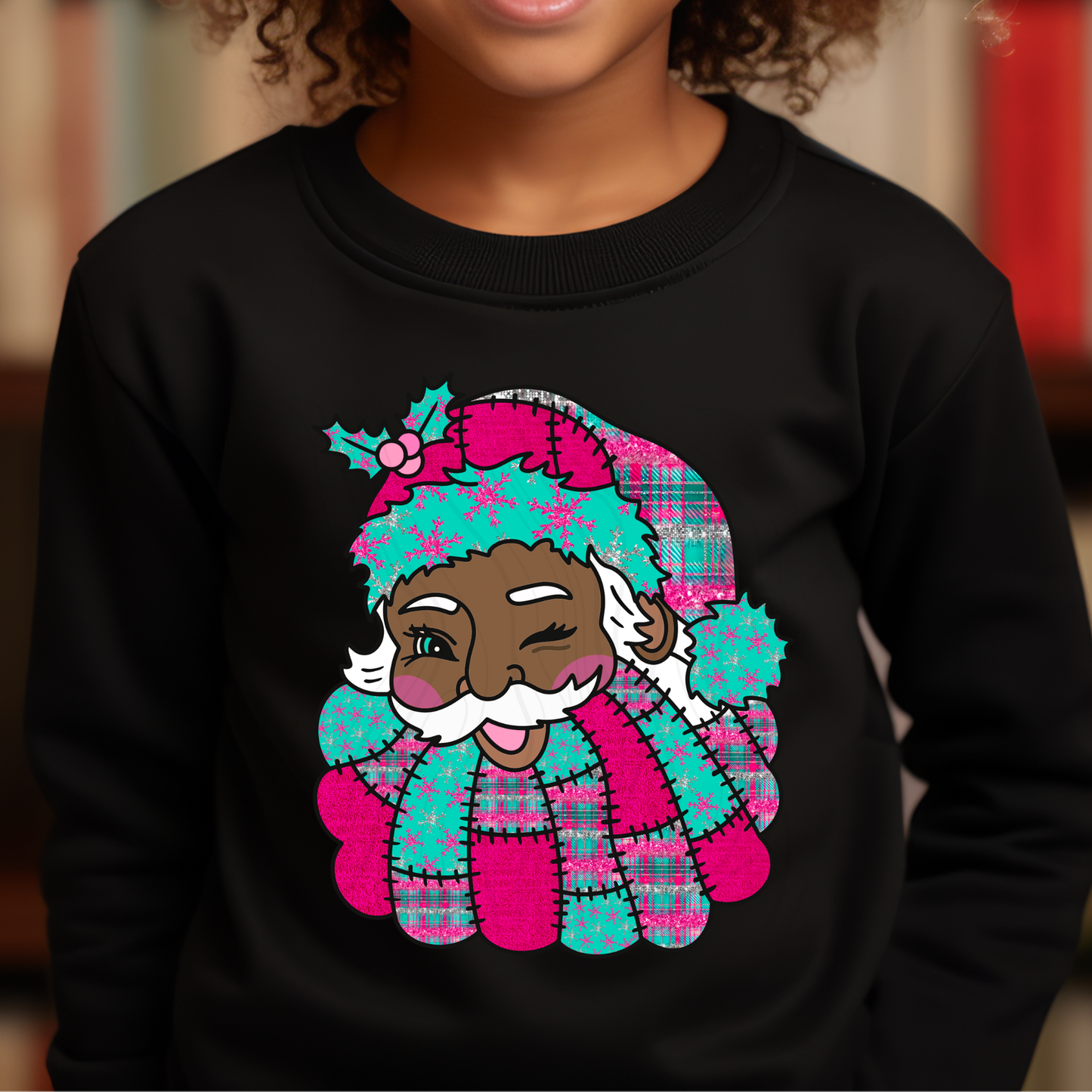 Teal Pink Santa Transfer**SOLD SEPARATELY**
