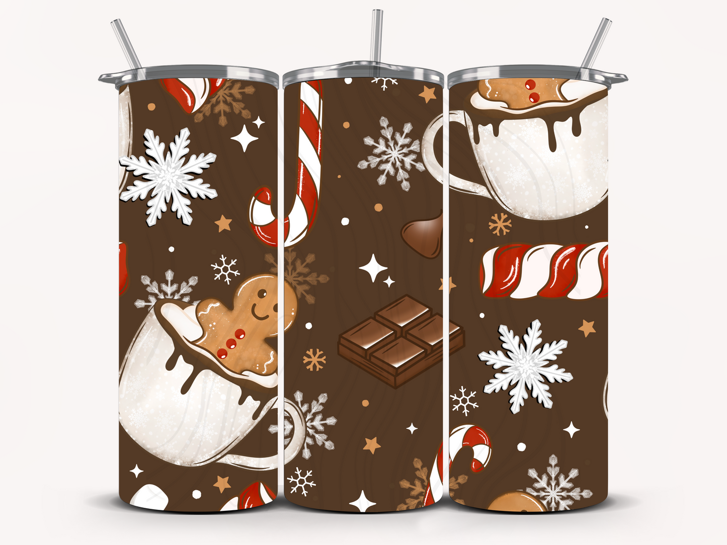 Hot Cocoa Gingerbread Seamless Transfer