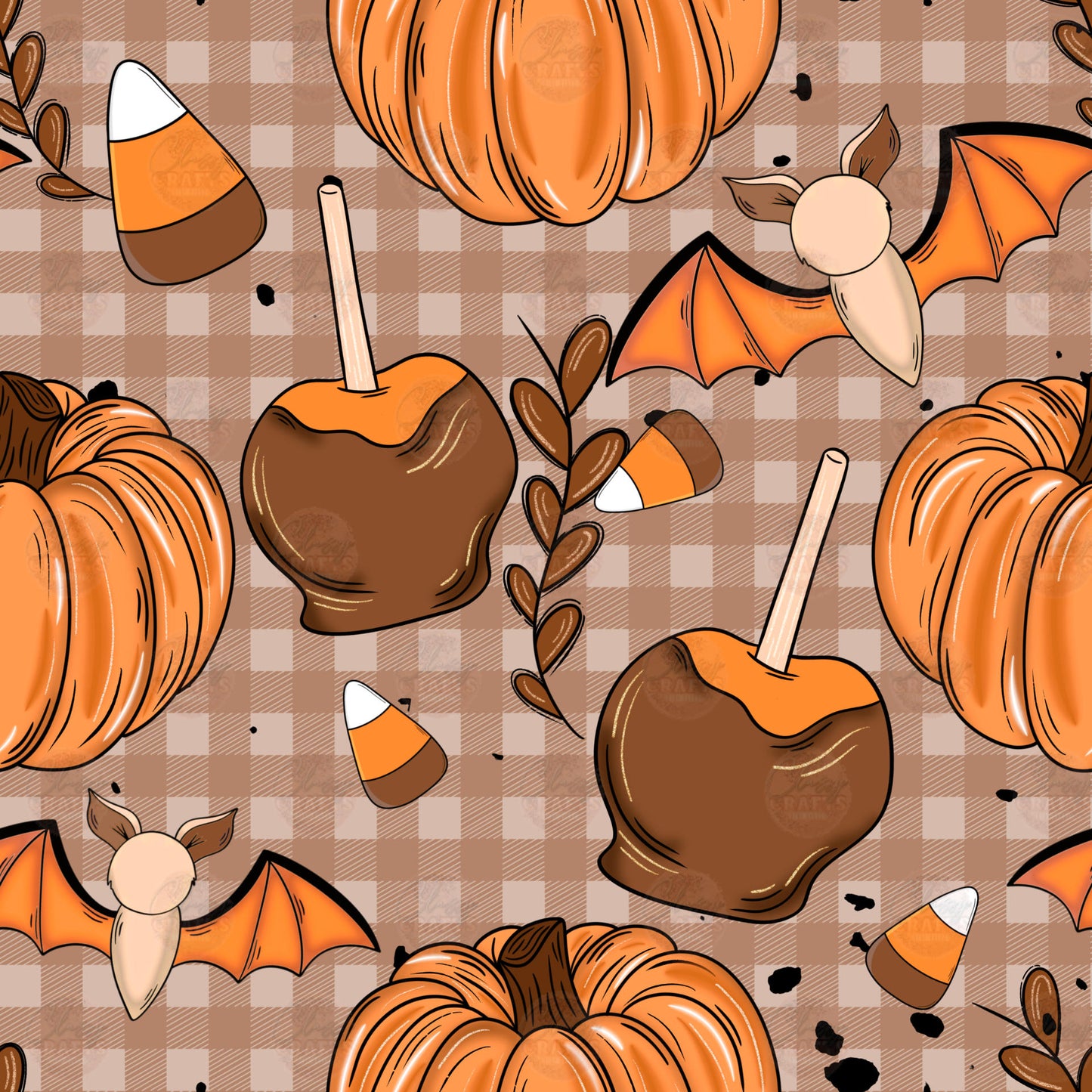 Caramel Apples & Pumpkins Seamless Wrap