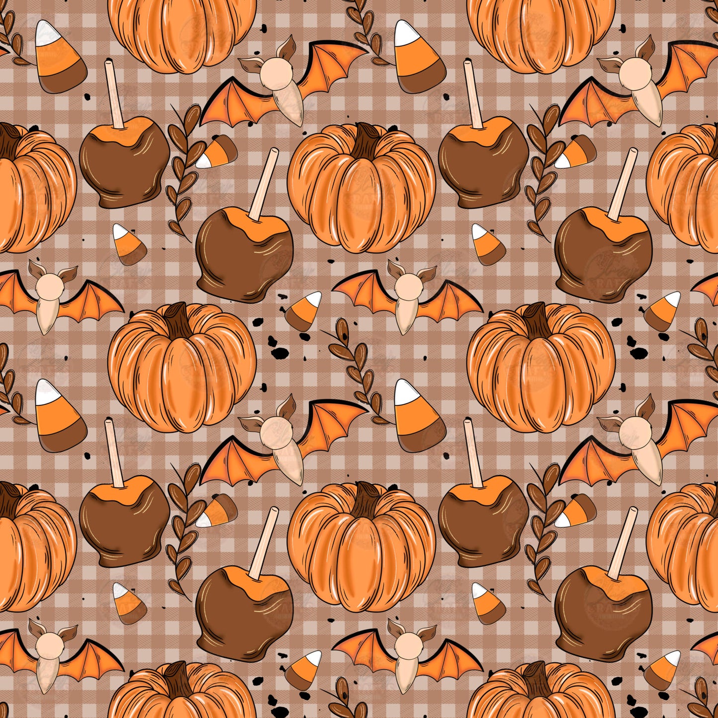 Caramel Apples & Pumpkins Seamless Wrap