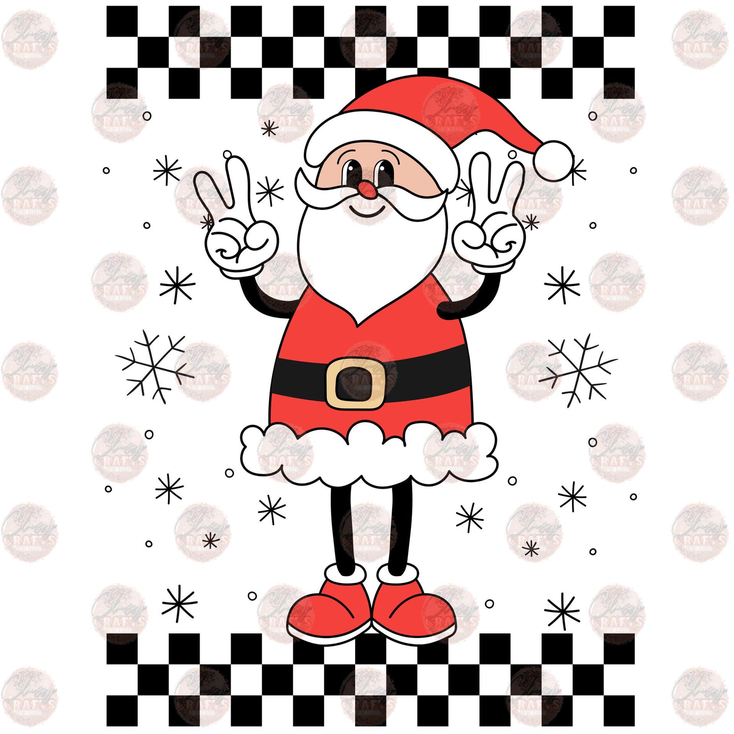 Checkered Santa Transfer