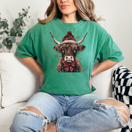 Christmas Cow Snowflakes Transfer