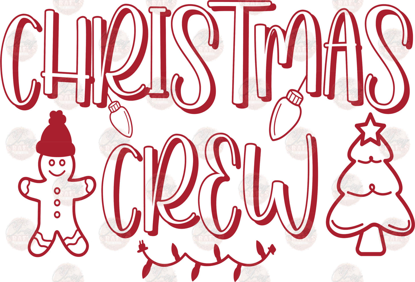 Christmas Crew Red Transfers