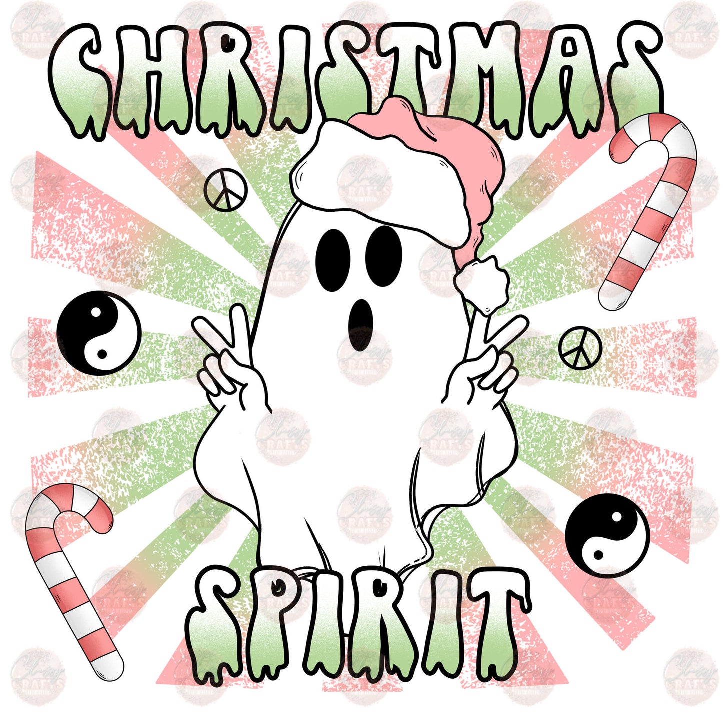 Christmas Spirit Boo **TWO PART** Transfer