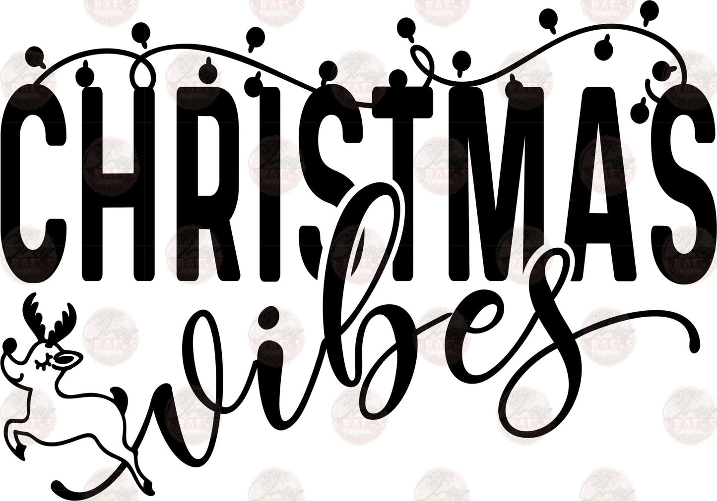 Christmas Vibes Black Transfers