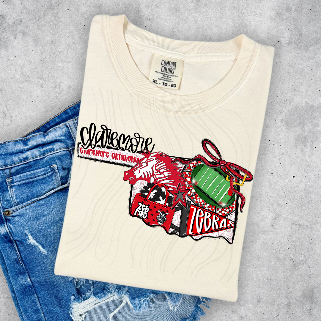 Claremore Zebras Game Day Coquette Transfer