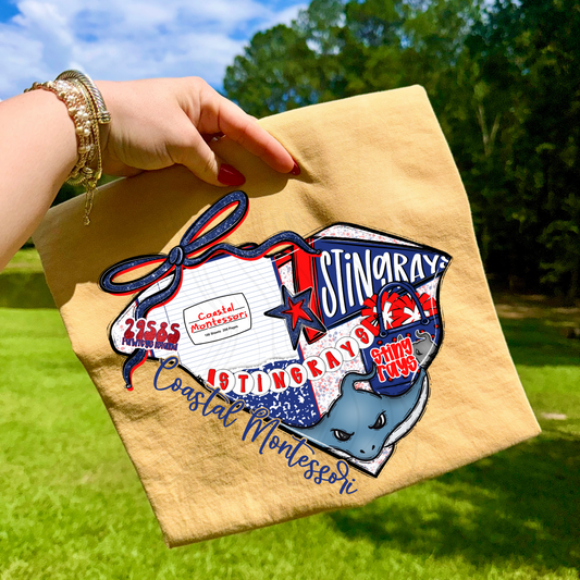 Coastal Montessori Stingrays Game Day Coquette Transfer