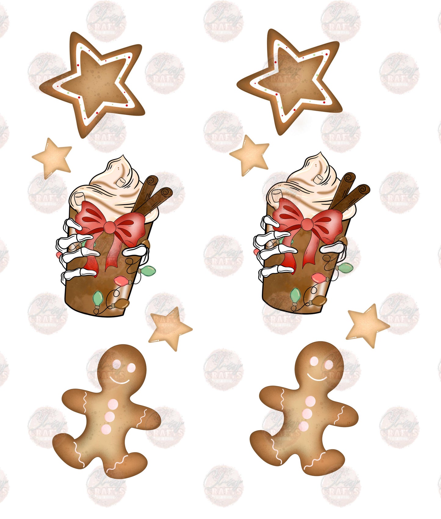 Cocoa Gingerbread Christmas Sleeve Design Transfer
