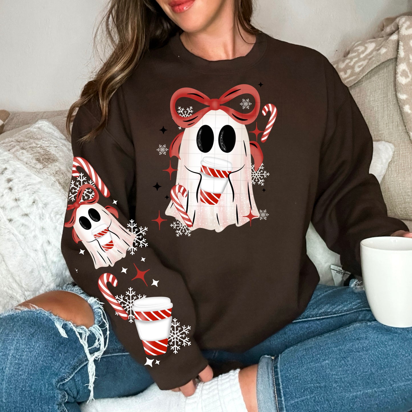 Coffee Bow Ghostie Transfer