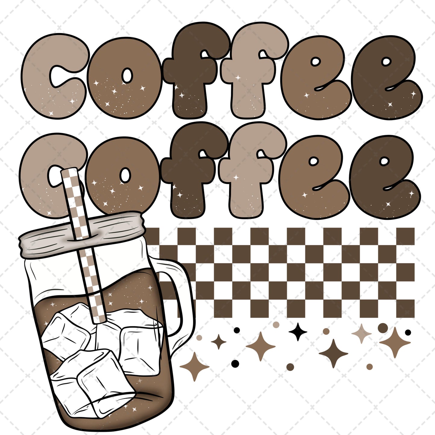 Coffee Coffee Retro **TWO PART* SOLD SEPARATELY** Transfer