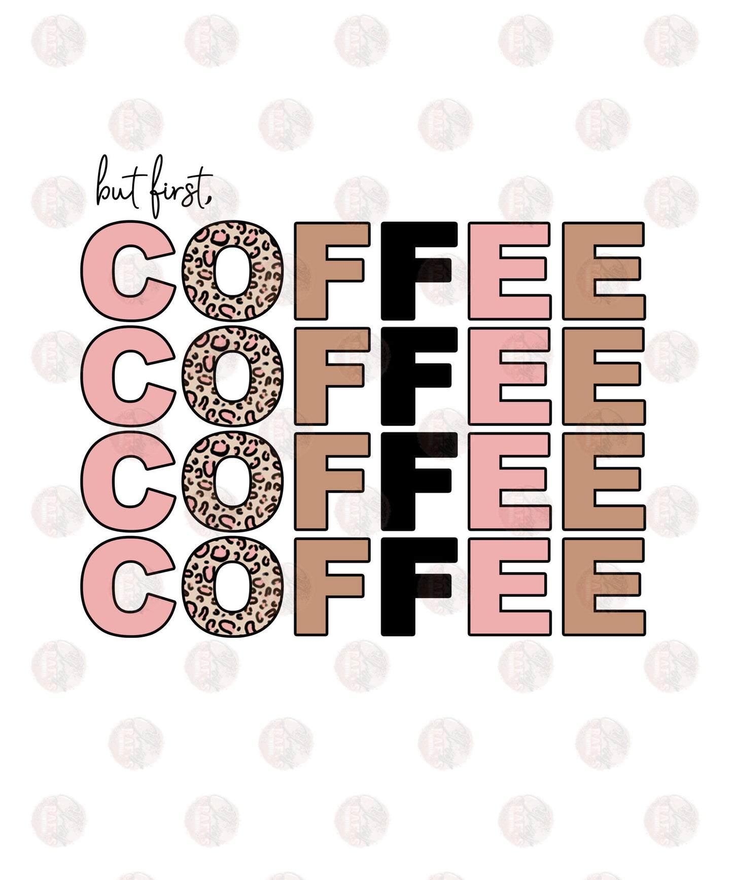 Coffee Pink & Tan Transfer