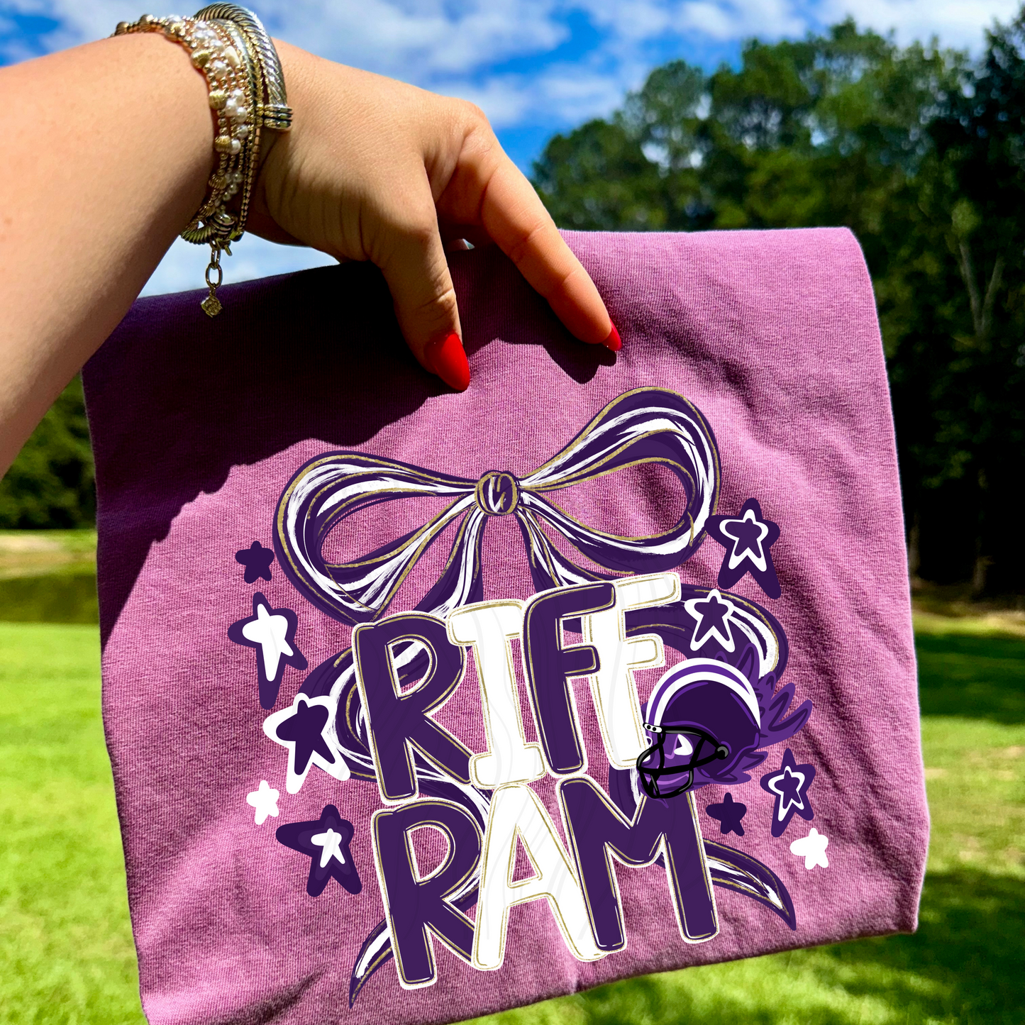 College Bows Riff Ram Transfer