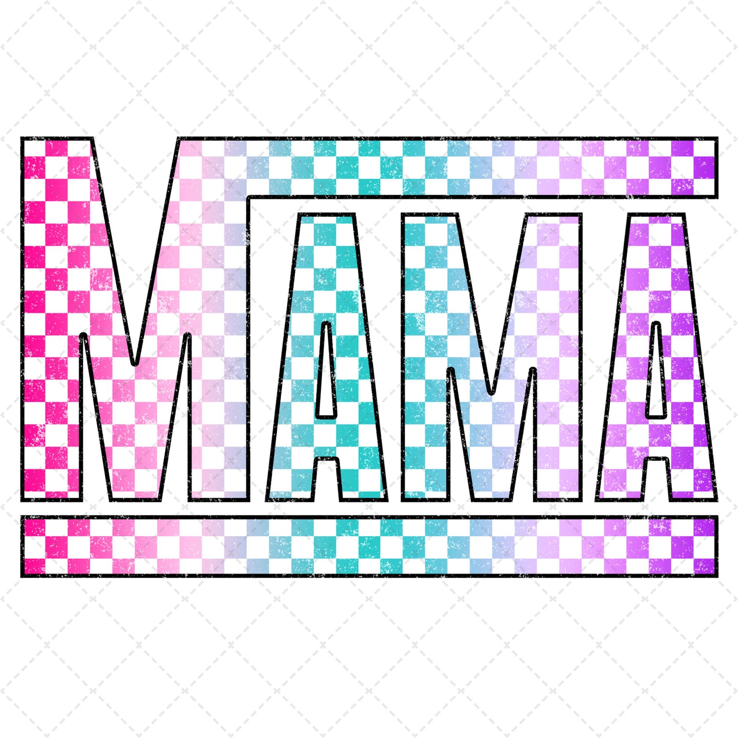 Color Checkered Mama Transfer