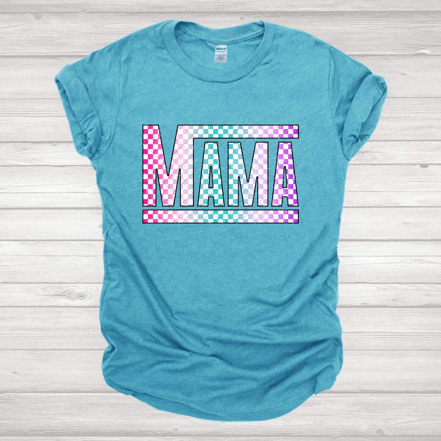 Color Checkered Mama Transfer