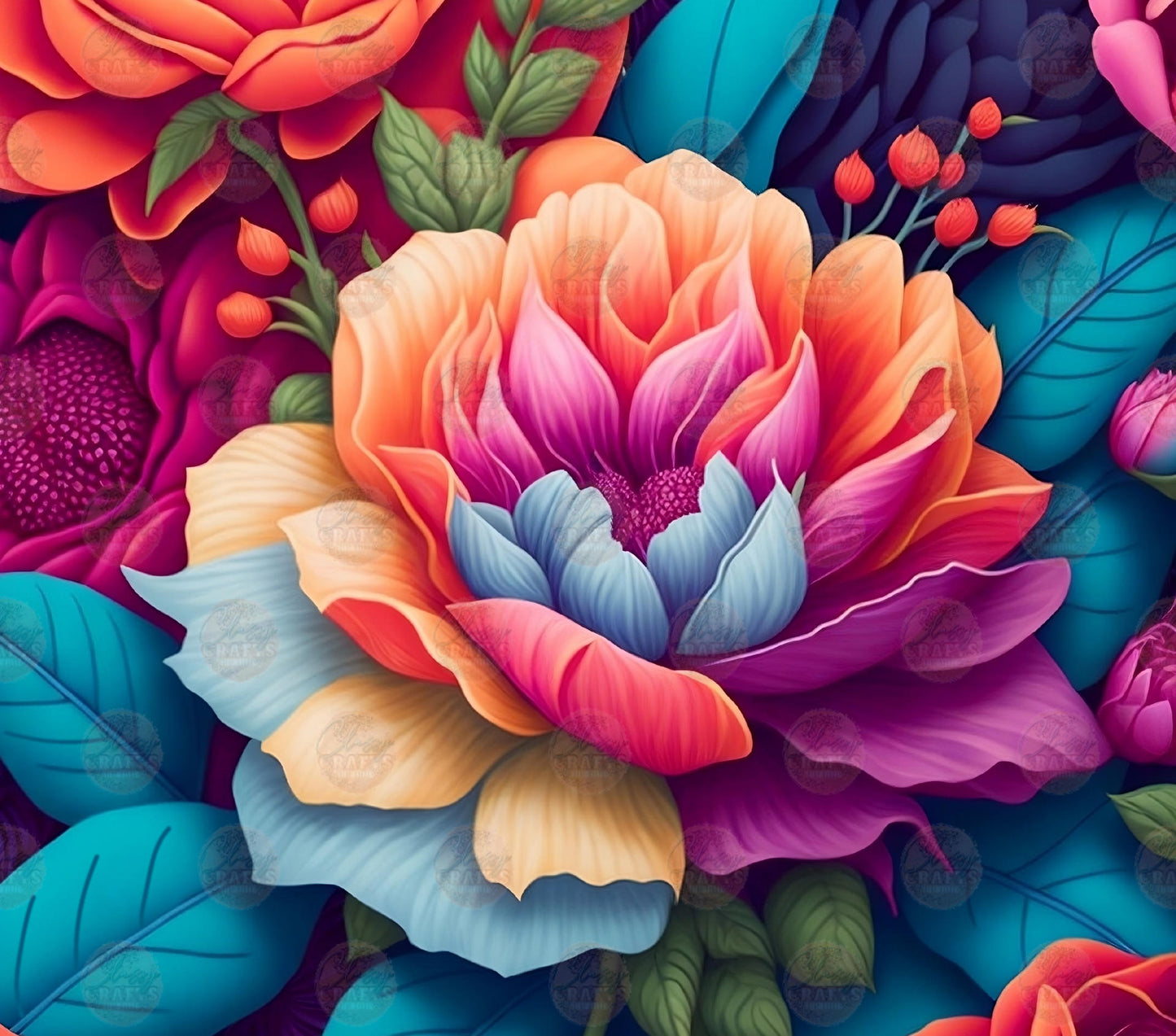 Colorful Floral Tumbler Wrap