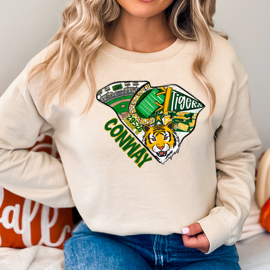 Conway Tigers Dude Game Day Coquette Transfer