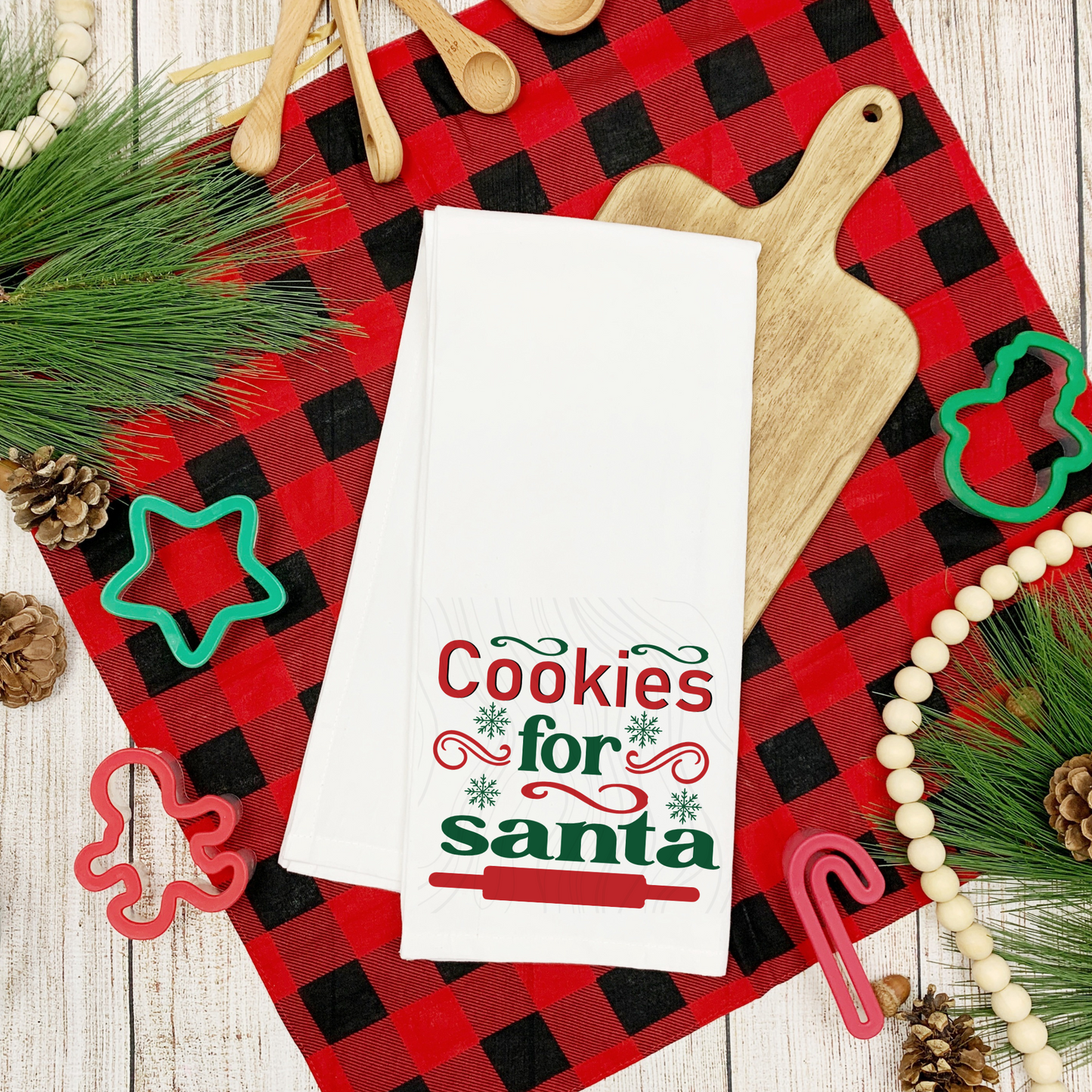 Cookies For Santa Tea Towel Transfer