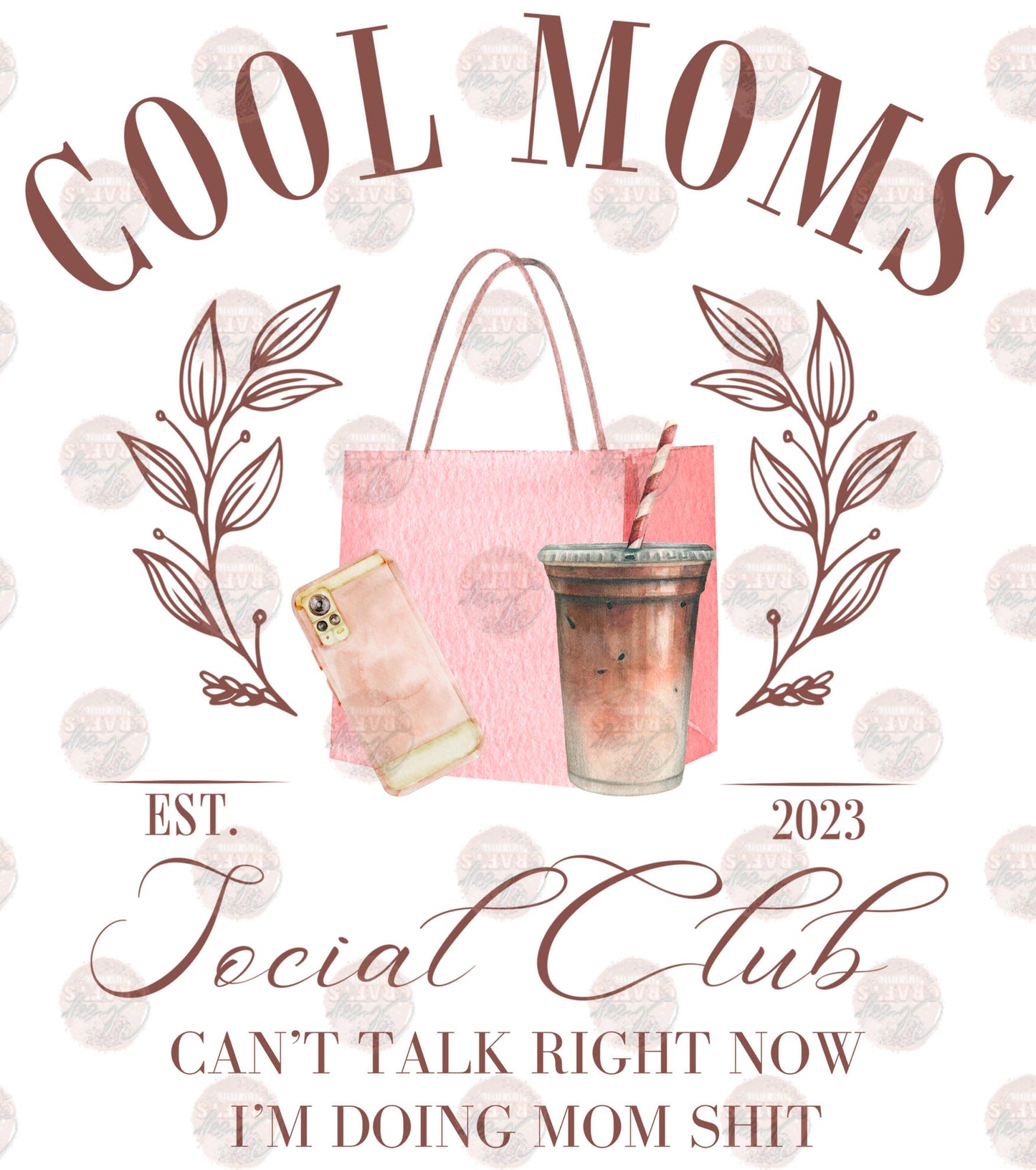 Cool Moms Social Club Brown Transfer