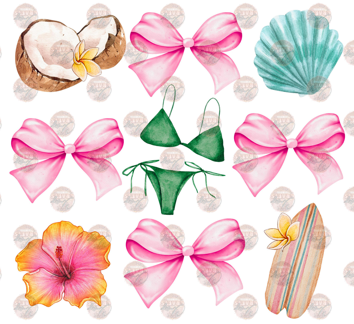 Coquette Hawaii Collage Transfer