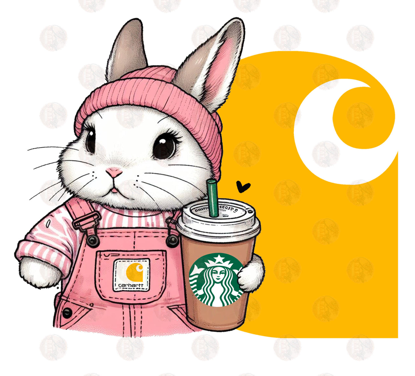 Pink C-Hart Bunny Transfer