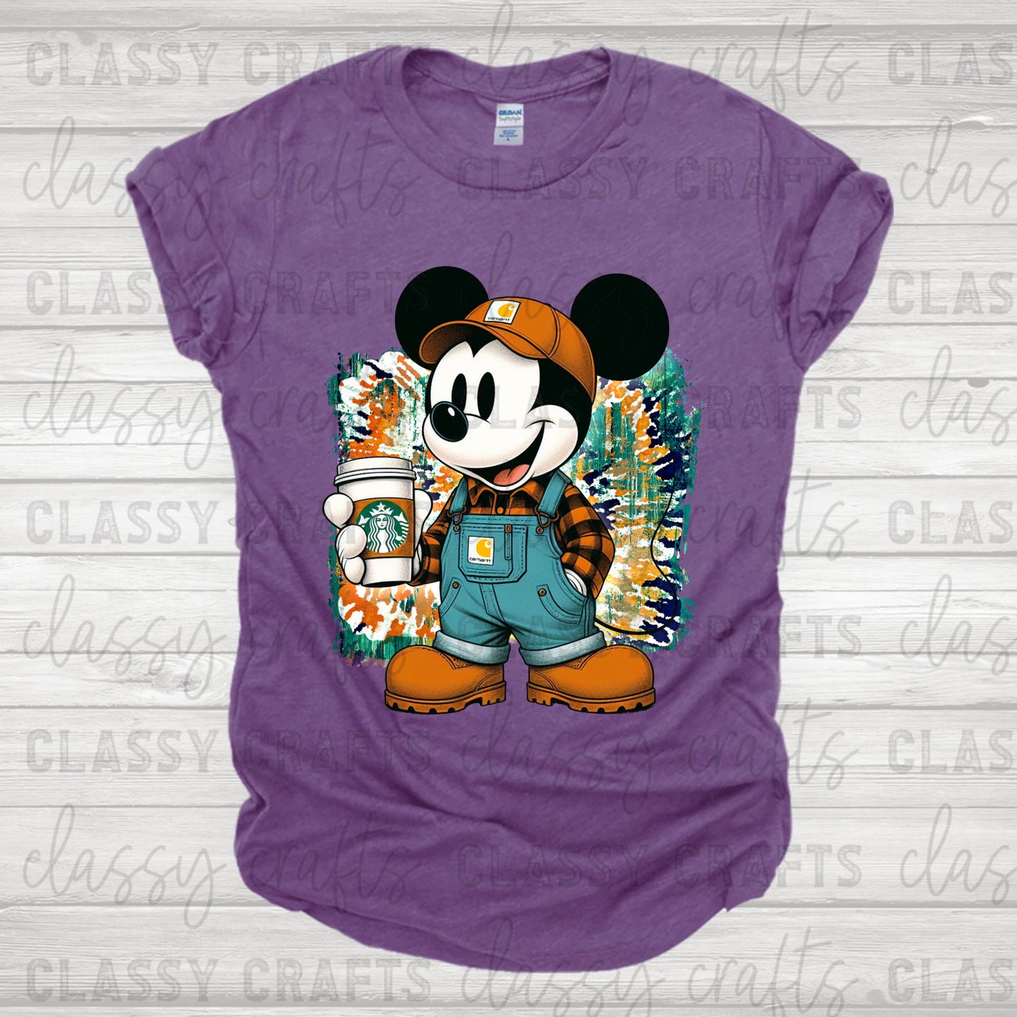 Country Mouse drinking coffee Transfer