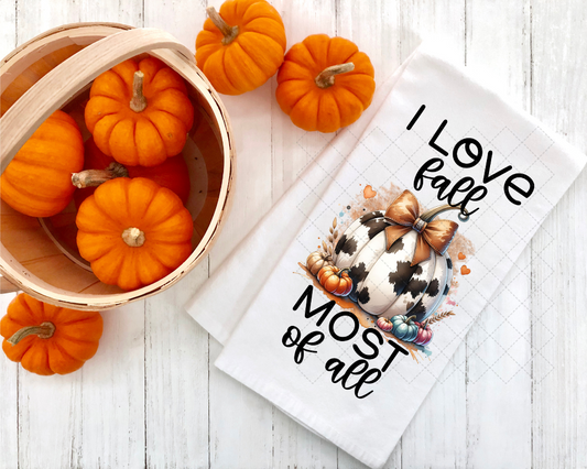 Cow Print Love Fall Tea Towel Transfer