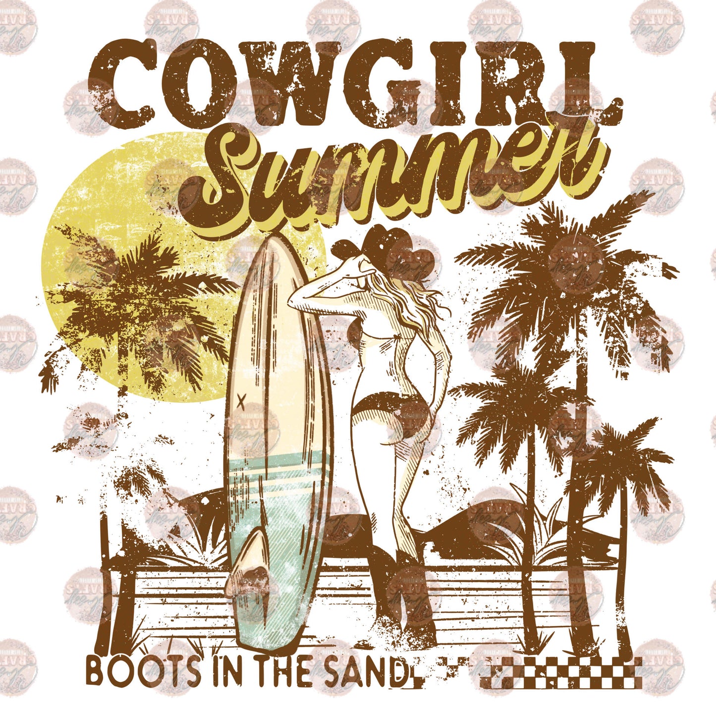 Cowgirl Summer Vintage Transfer