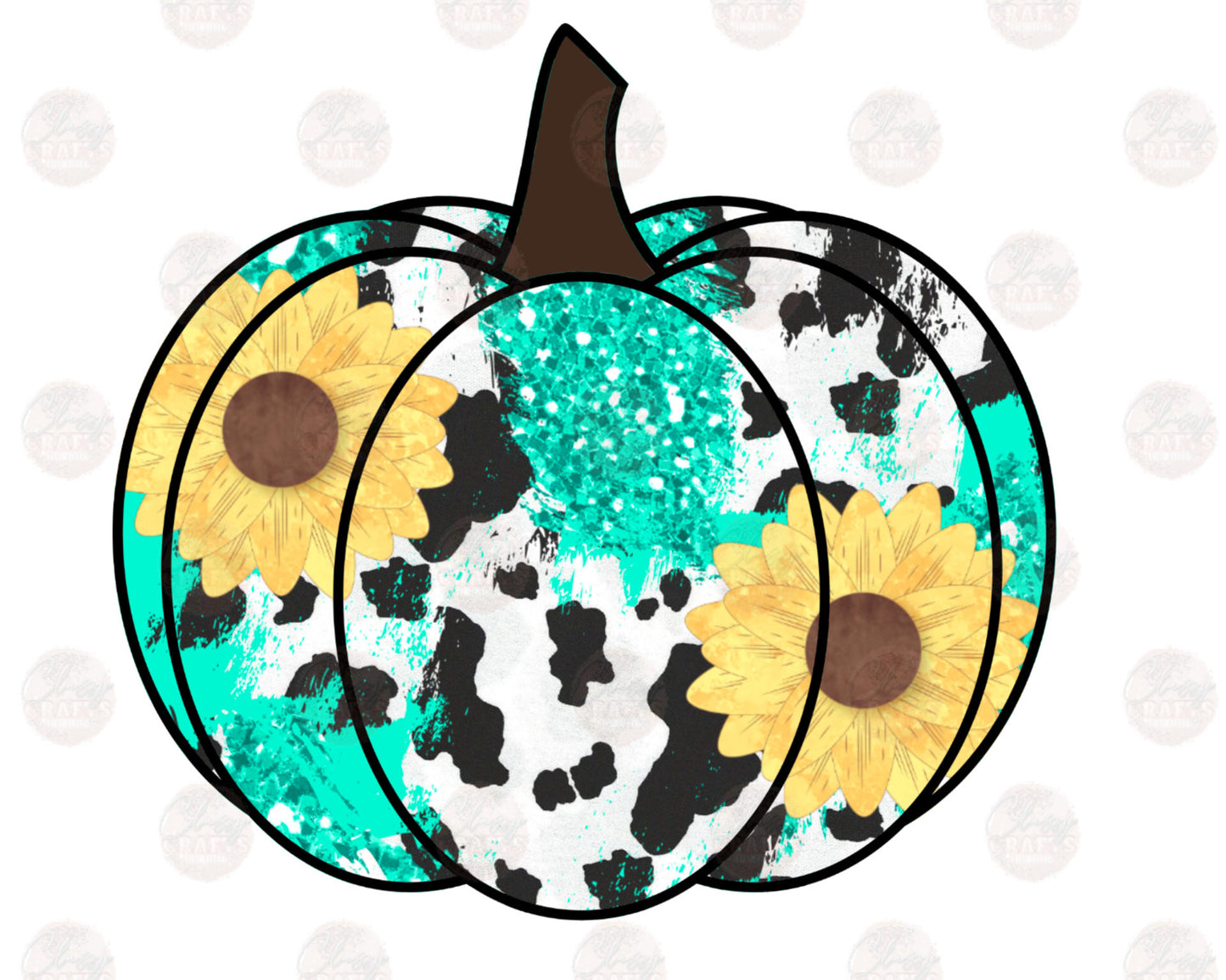 Cowhide & Sunflower Pumpkin Transfer