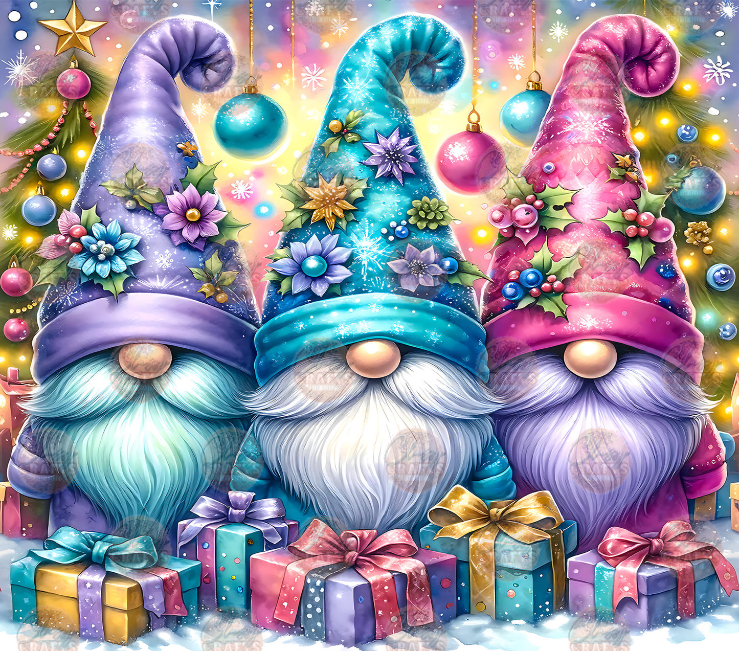 Cute Christmas Gnomes Tumbler Wrap