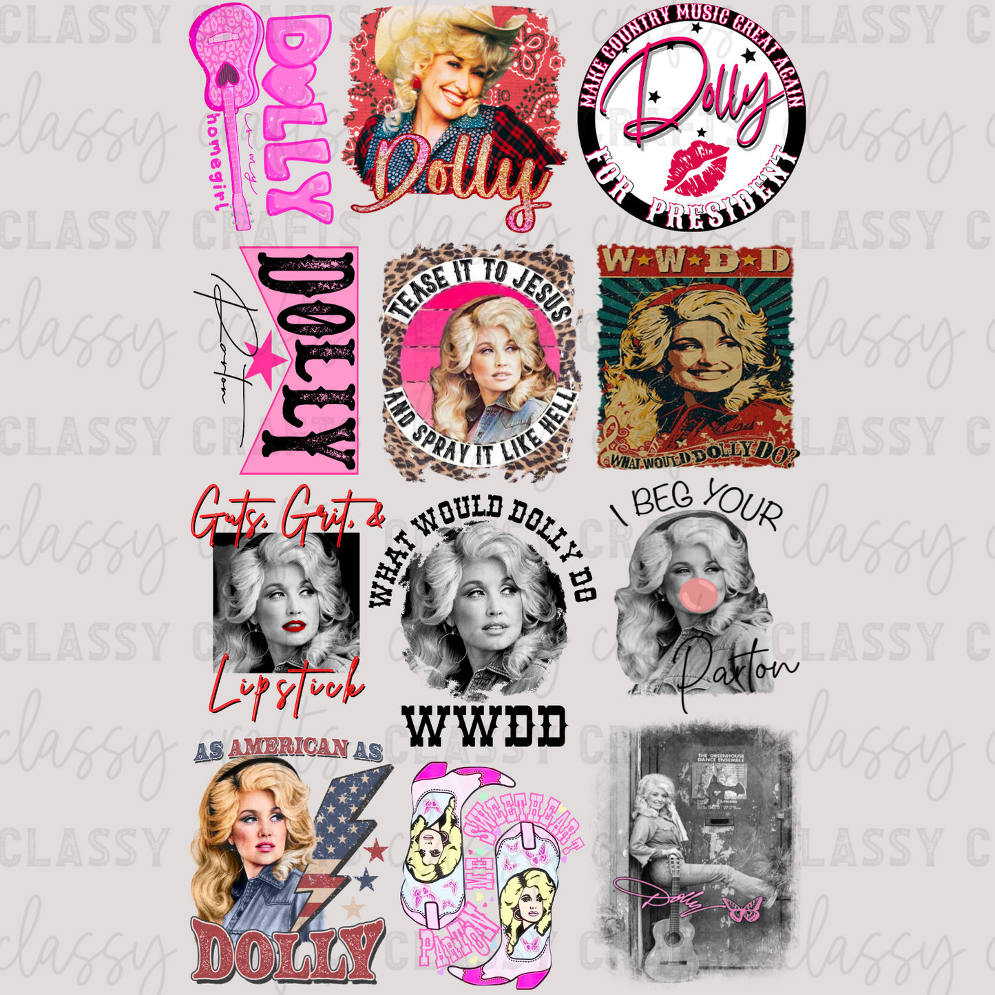 DOLLY THE QUEEN - 30x48 - PREMADE GANG SHEET