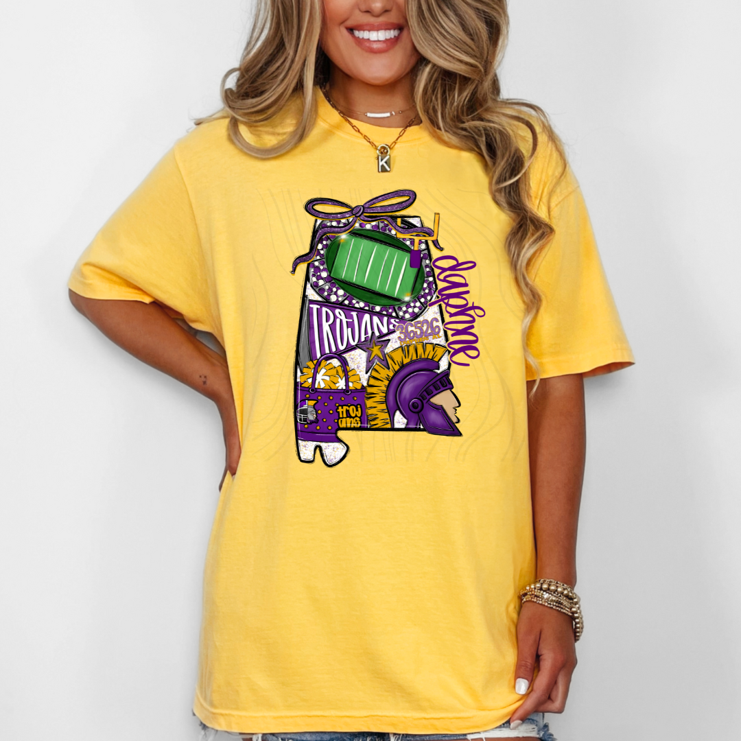 Daphne Trojans Game Day Coquette Transfer
